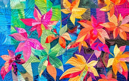 Colorful leaves of quilt