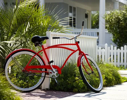 Bike parked by house