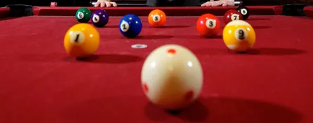 Pool balls on rack