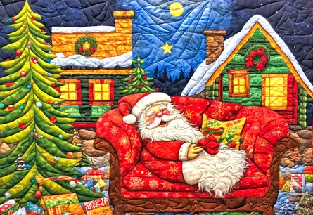 Christmas quilt on wall