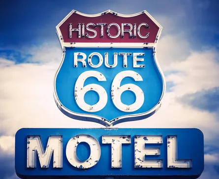 Historic route 66 motel sign