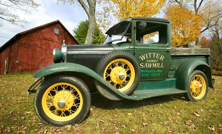 Old truck on road