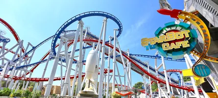 Amusement park roller coaster