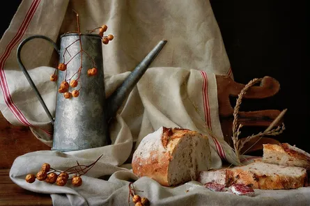 Old fashioned bakery scene with bread