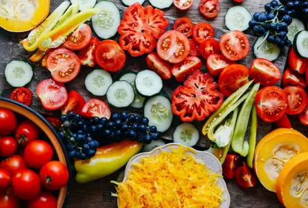 Fresh vegetables on table