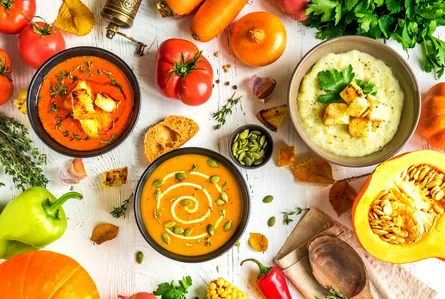 A variety of Indian food