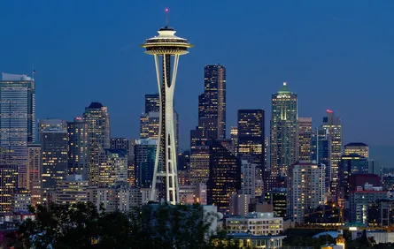 City skyline at night