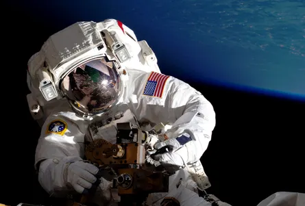 Astronaut on shuttle