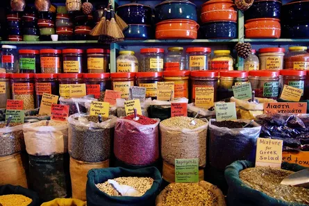Assorted spices on display