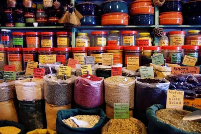 Assorted spices on display