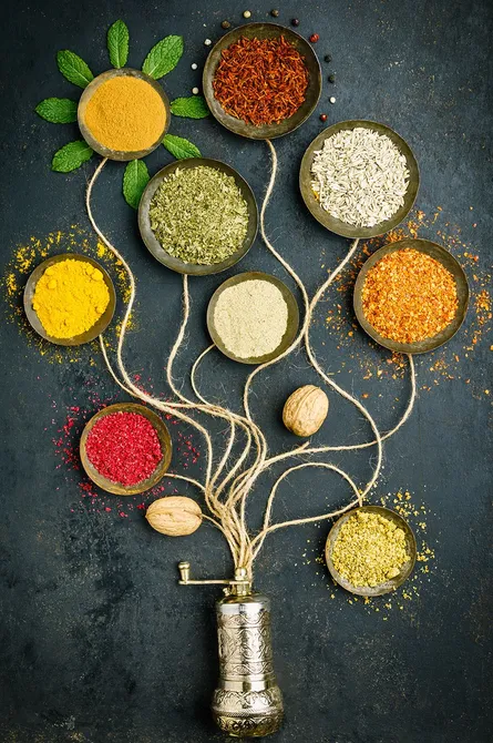 Spices, tree with spices, flower