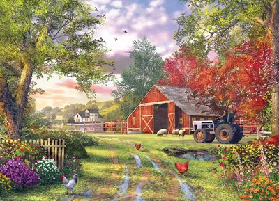 Pastoral farm scene