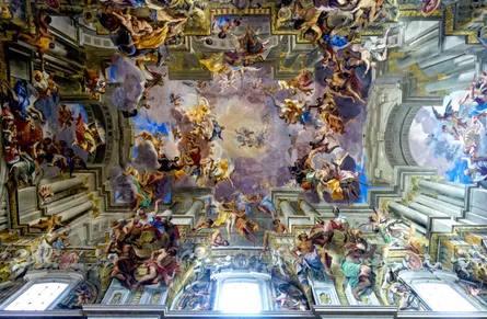 Ceiling of ornate cathedral