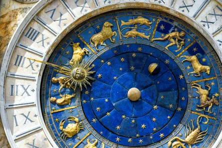 Beautiful and intricate astrological clock