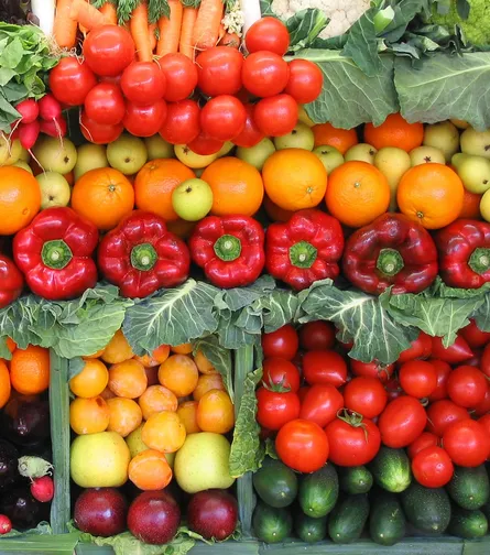 Colorful fresh fruit vegetables