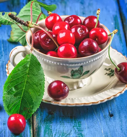 Cherries on plate