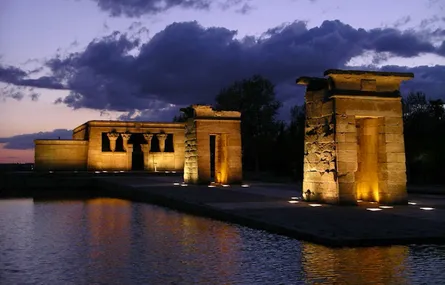 Ancient temple at night