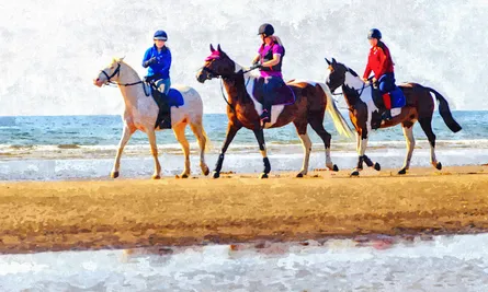 Jockeys on horseback