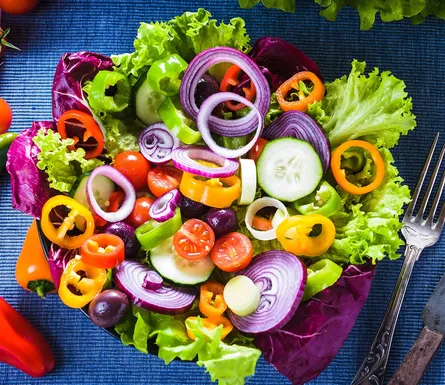 Vegetable salad on plate