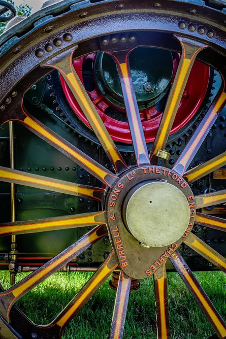 Antique black and red wheel