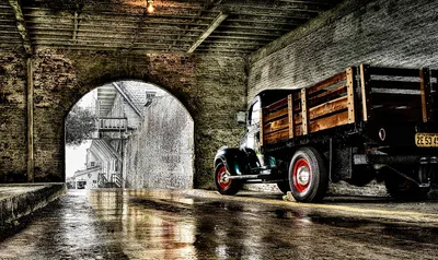Old Truck in Tunnel