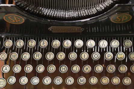 Vintage typewriter keys