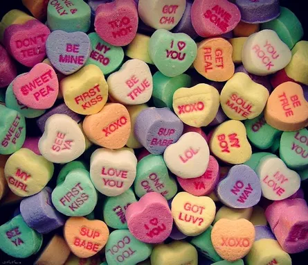Colorful Conversation Hearts Candy