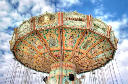 Brightly lit carousel