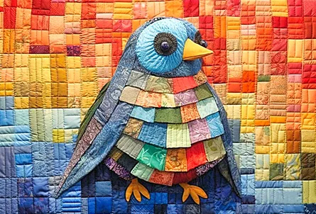 Colorful quilt bird