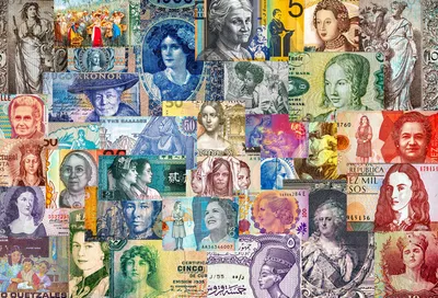 Various Currency Stamps Collage