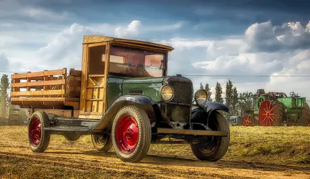 Old truck on dirt road
