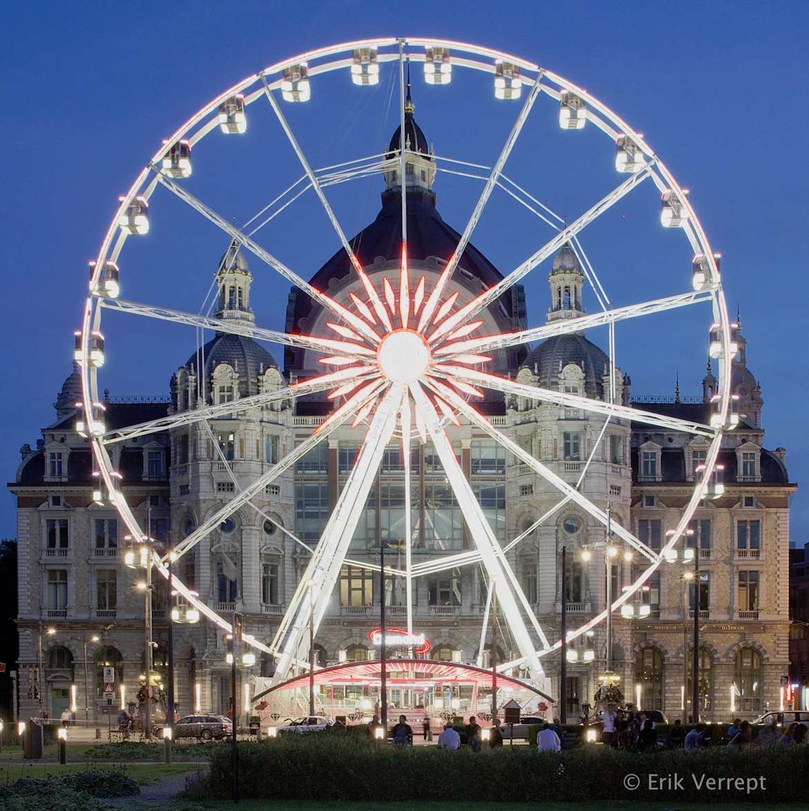 Ferris Wheel Glowing at Night