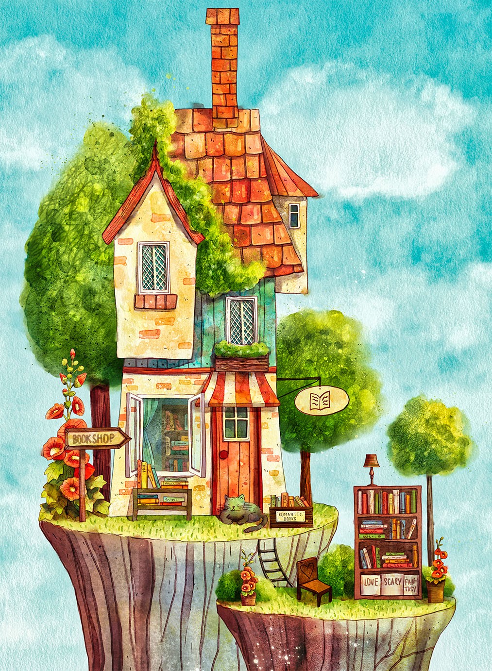 Whimsical House on the Edge of a Cliff