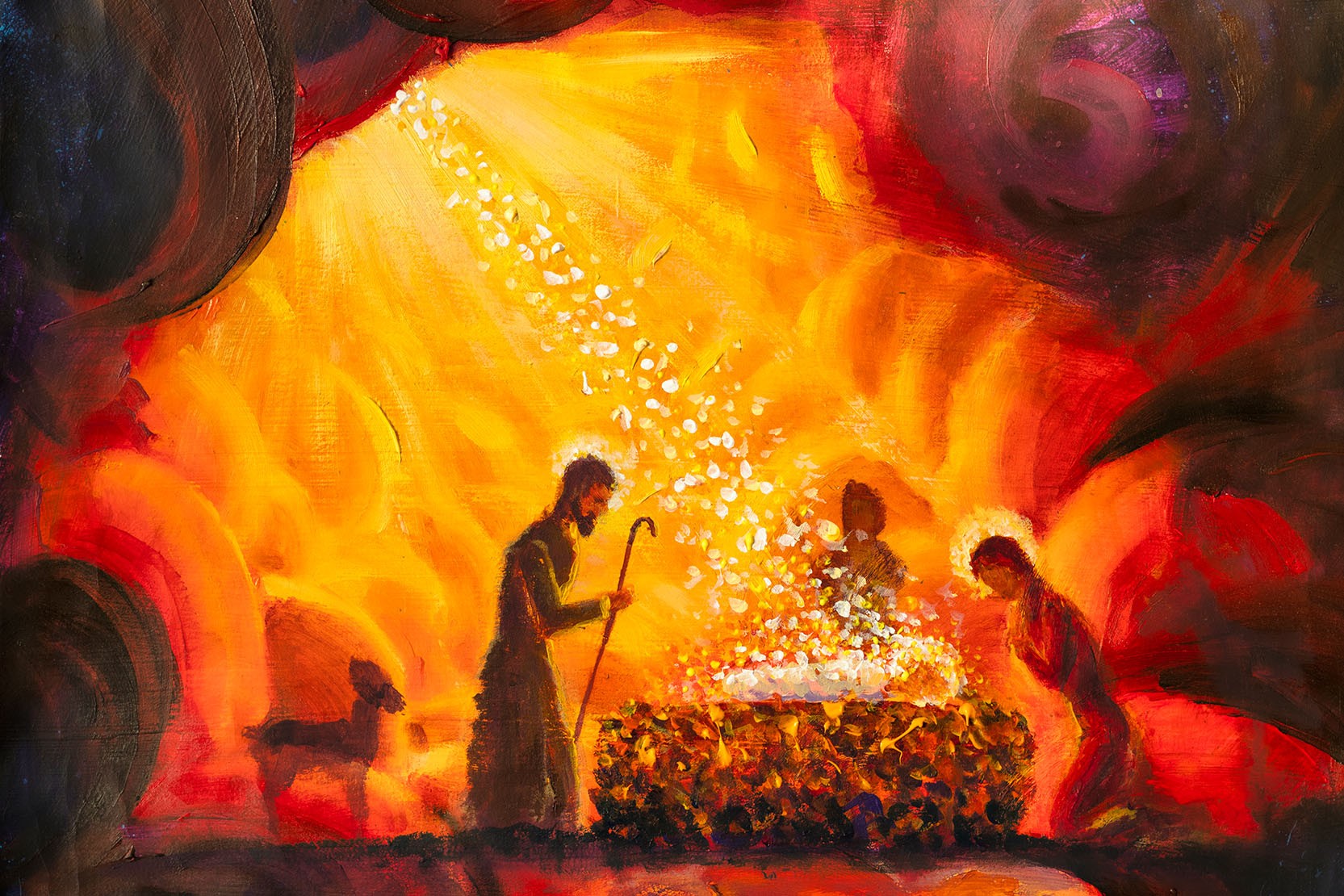 Church with burning candles
