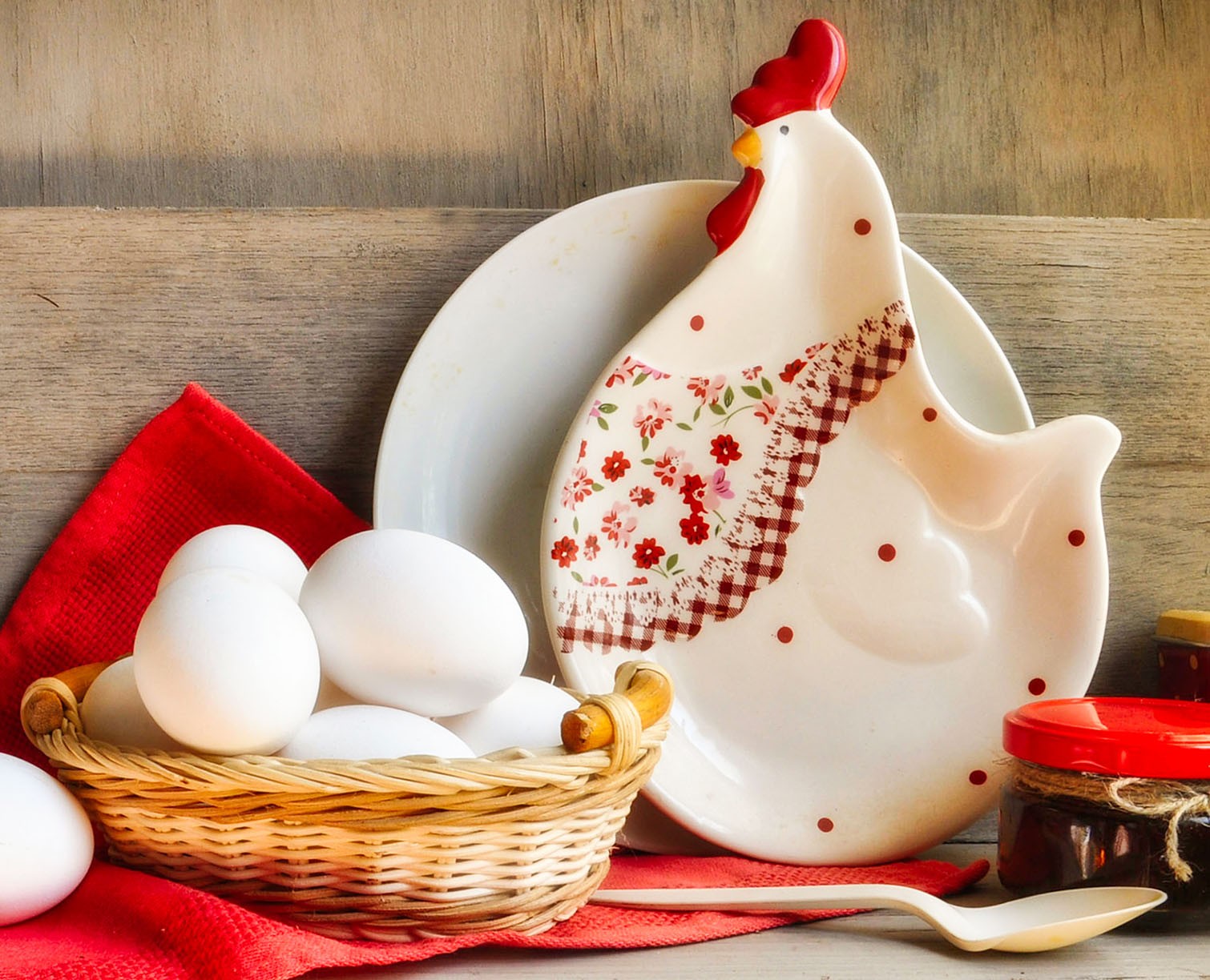 Ceramic Chicken with Eggs
