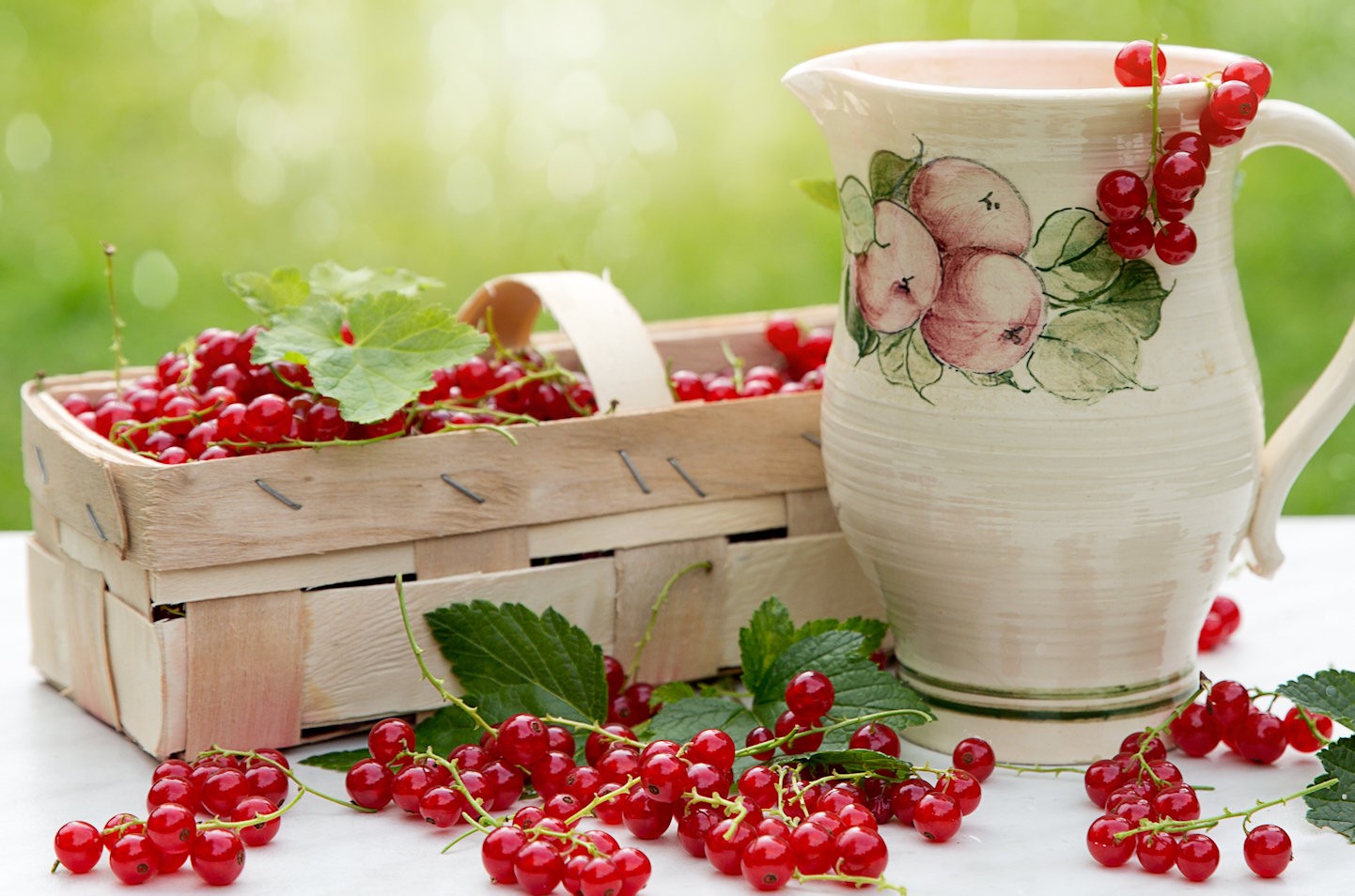 Cherry Bouquet and Pitcher
