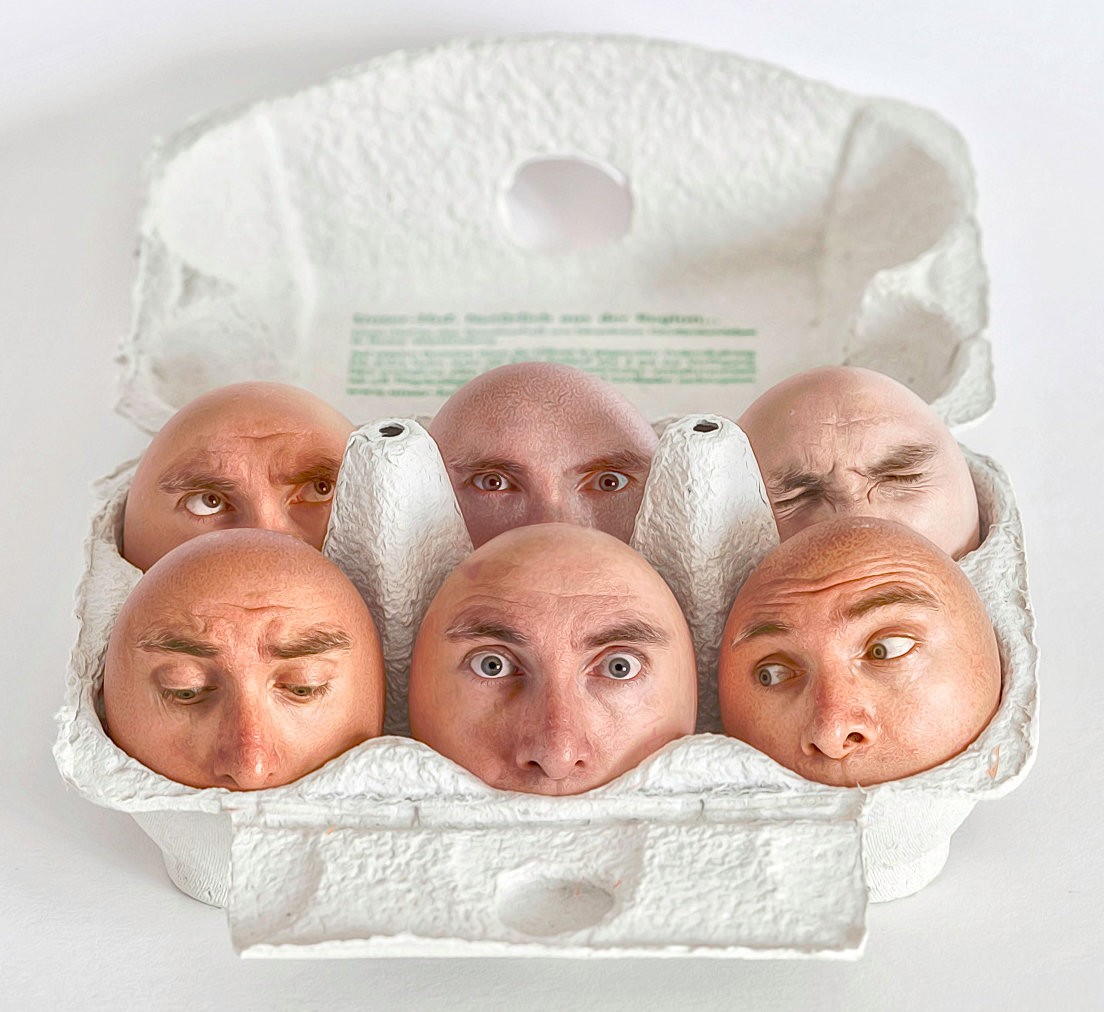 Five fake eggs