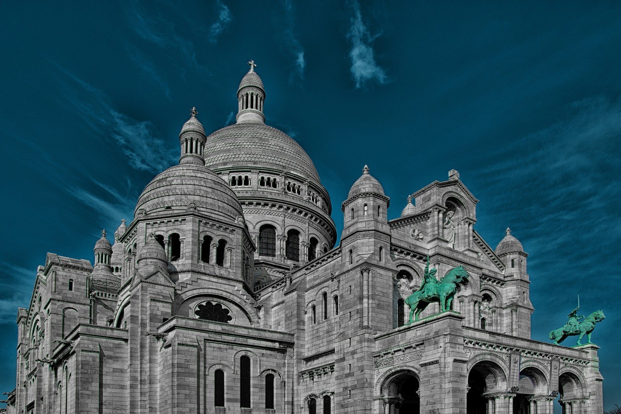 Big church at dusk