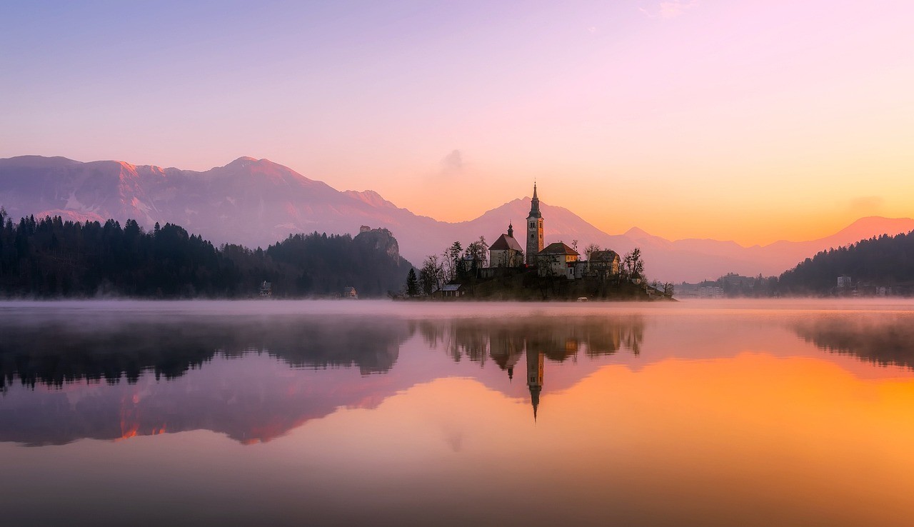 Sunset mountain landscape