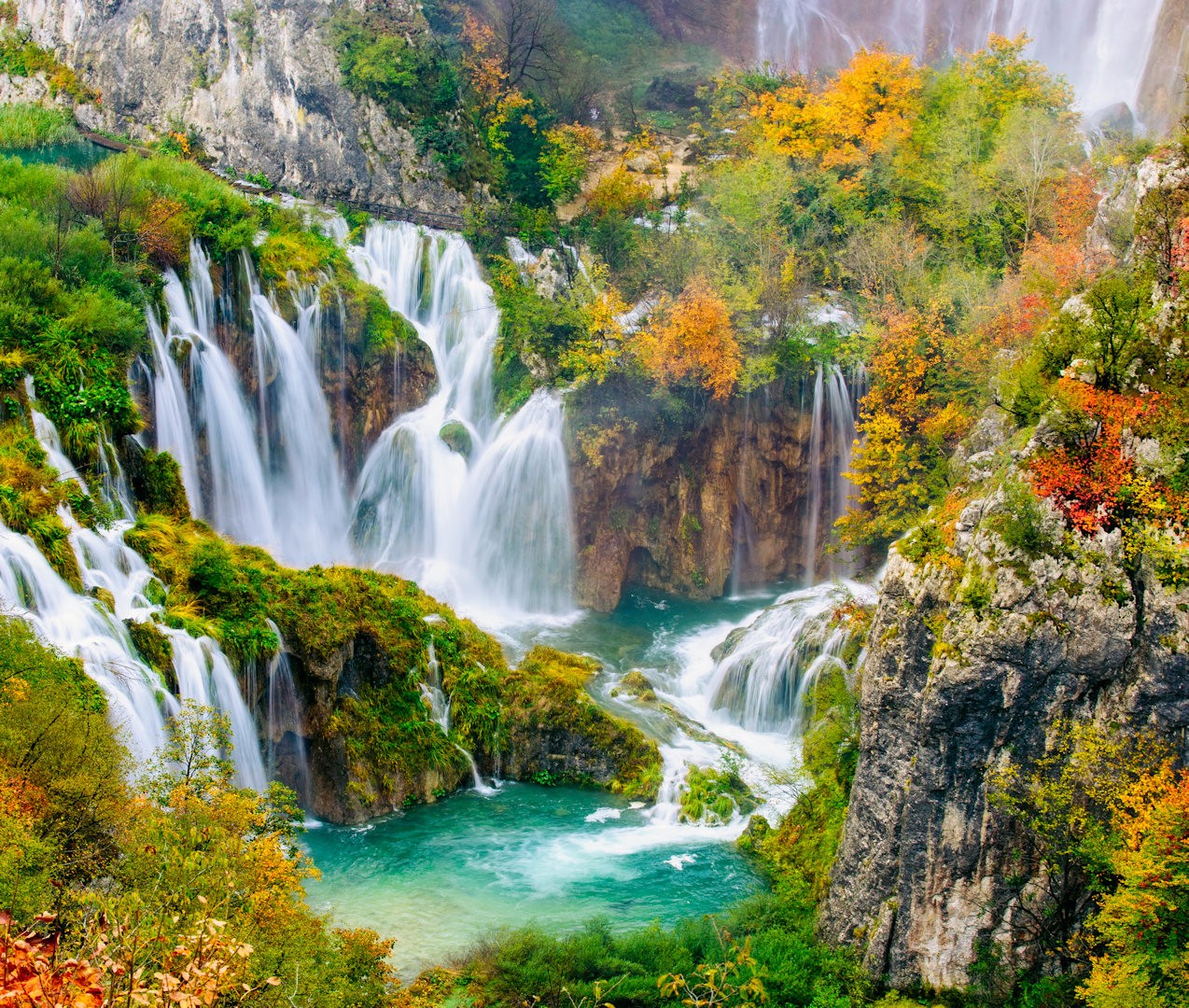 Plitvice Lakes Waterfall
