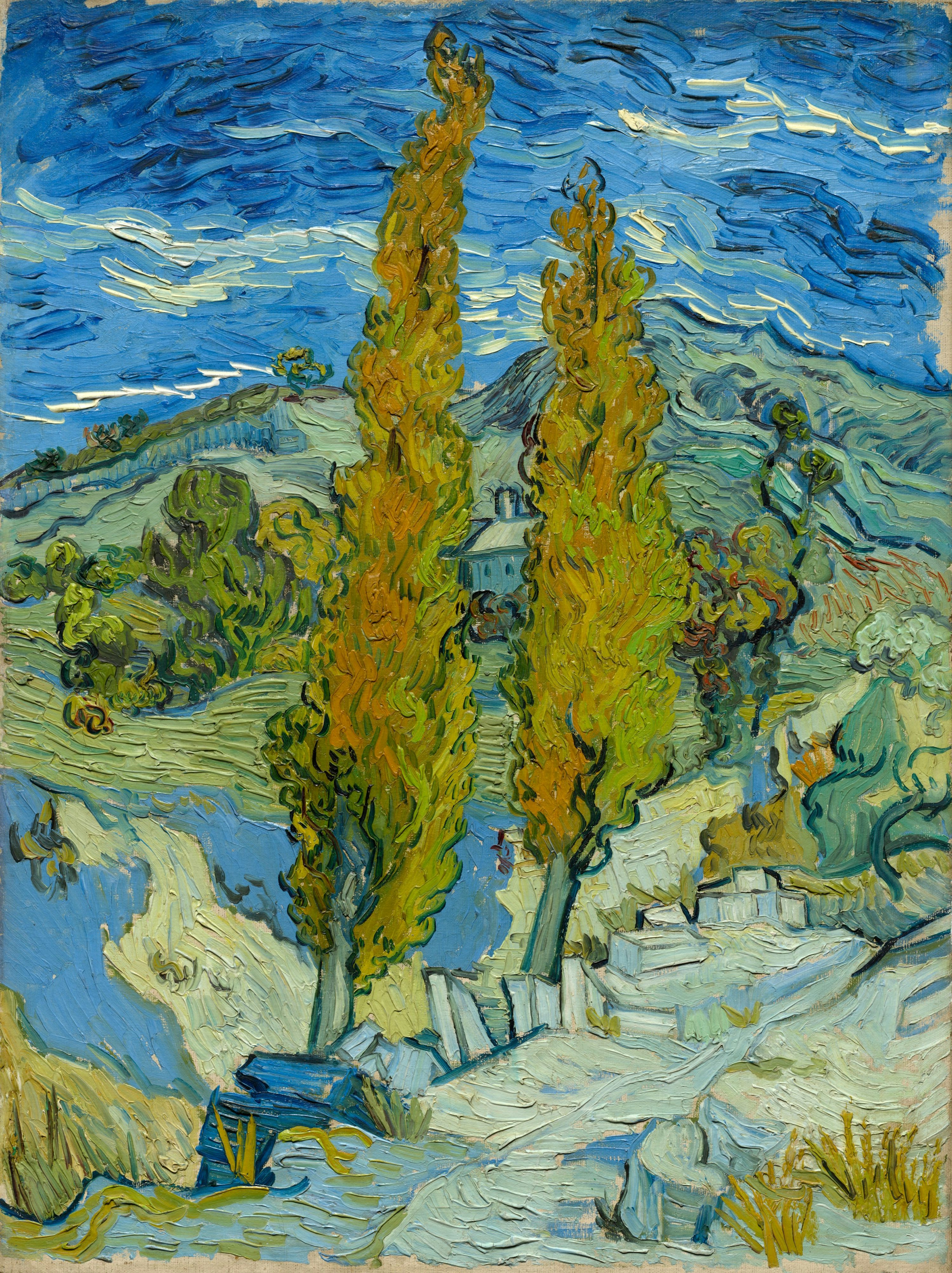 Oil painting of trees