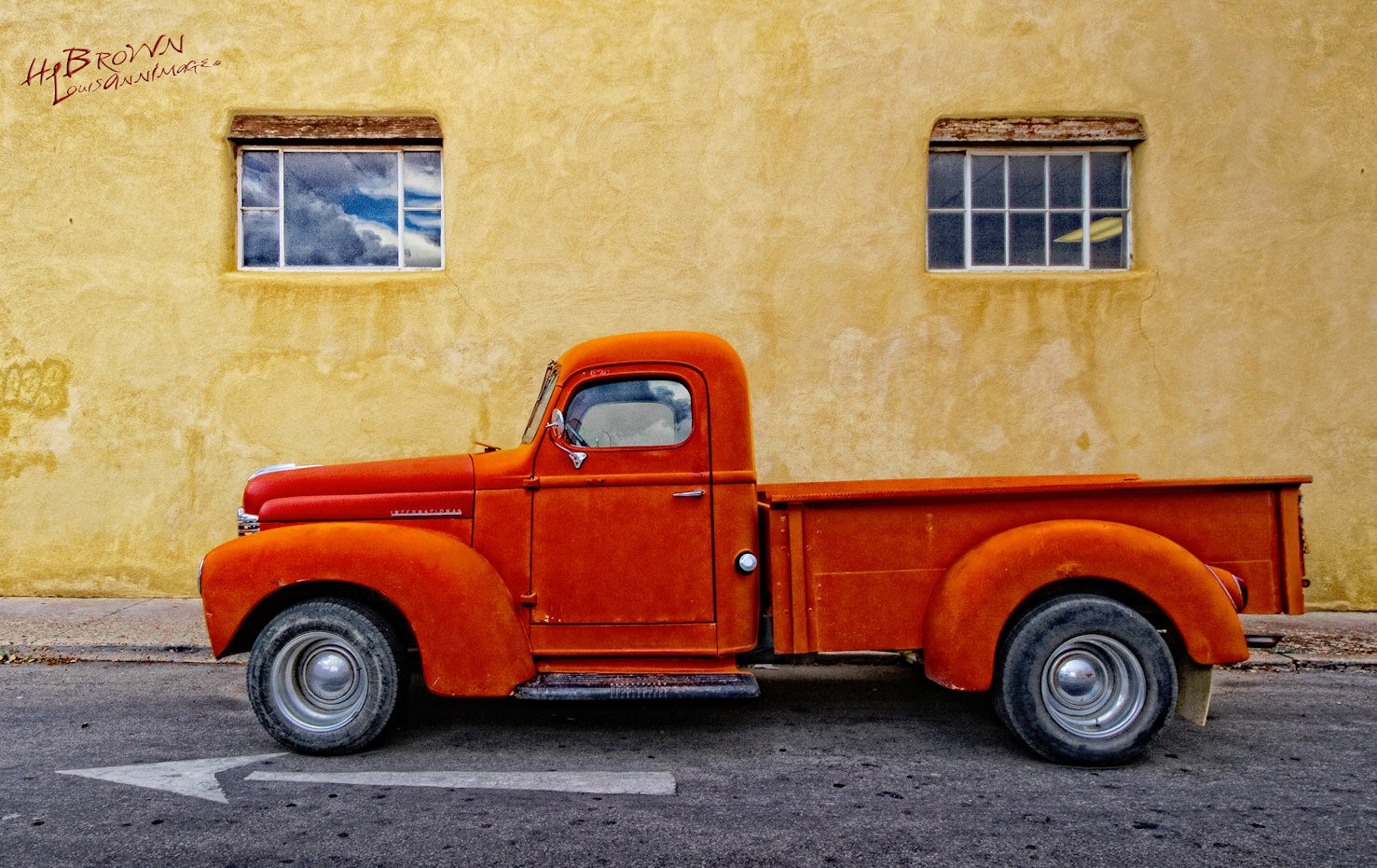 Red Truck on Street